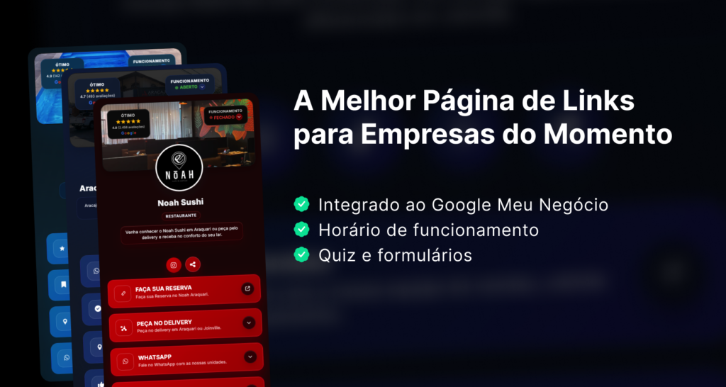Capa Melhor Página de Links Linkbio para Empresas do Momento